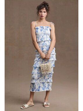 V. Chapman The Lily Dress in Provencal Blue Floral size 0 XXS $395
